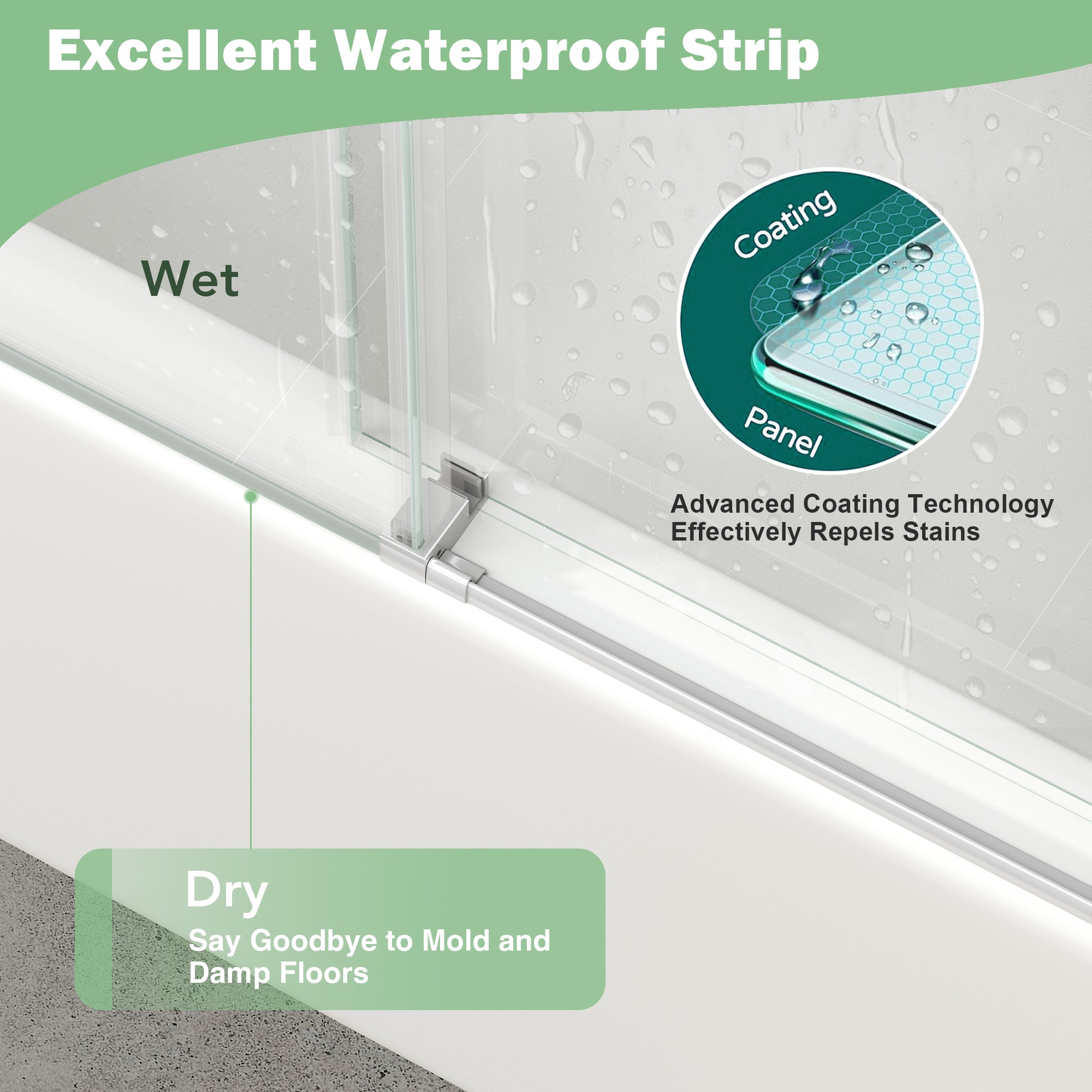 Brushed Nickel Frameless Sliding Bathtub Door, 55-60 in. W x 60 in. H, Model S9711D