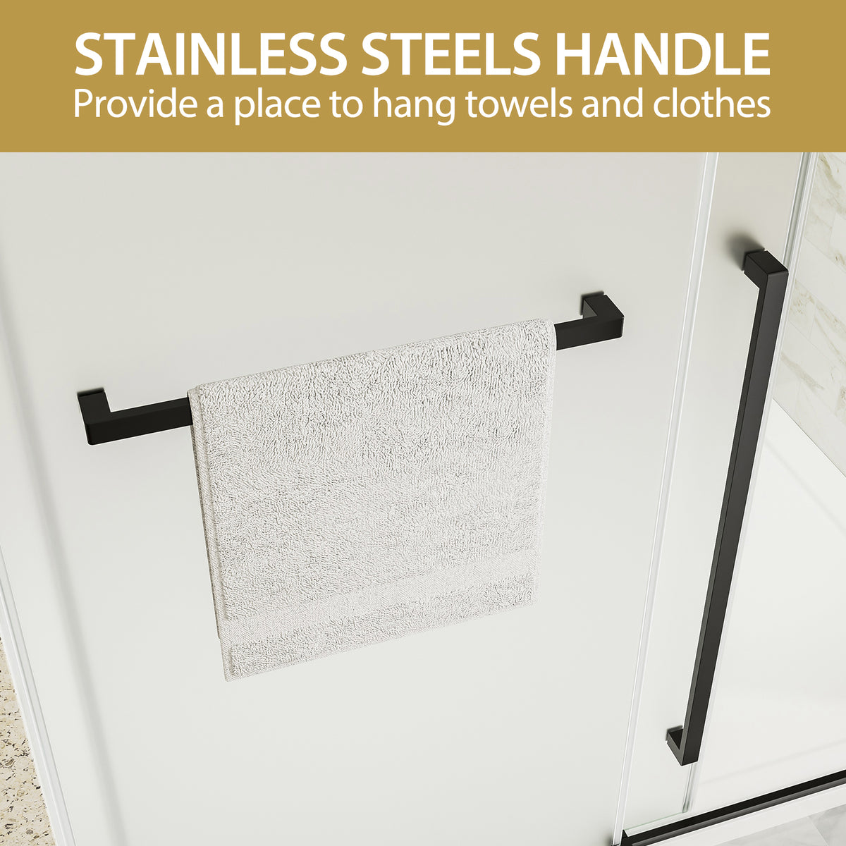 56"-60" W x 75" H Frameless Sliding Shower Door, Matte Black Shower Screen, 5/16" (8mm) Frosted Ultra-Clear Nano-Coated Tempered Glass