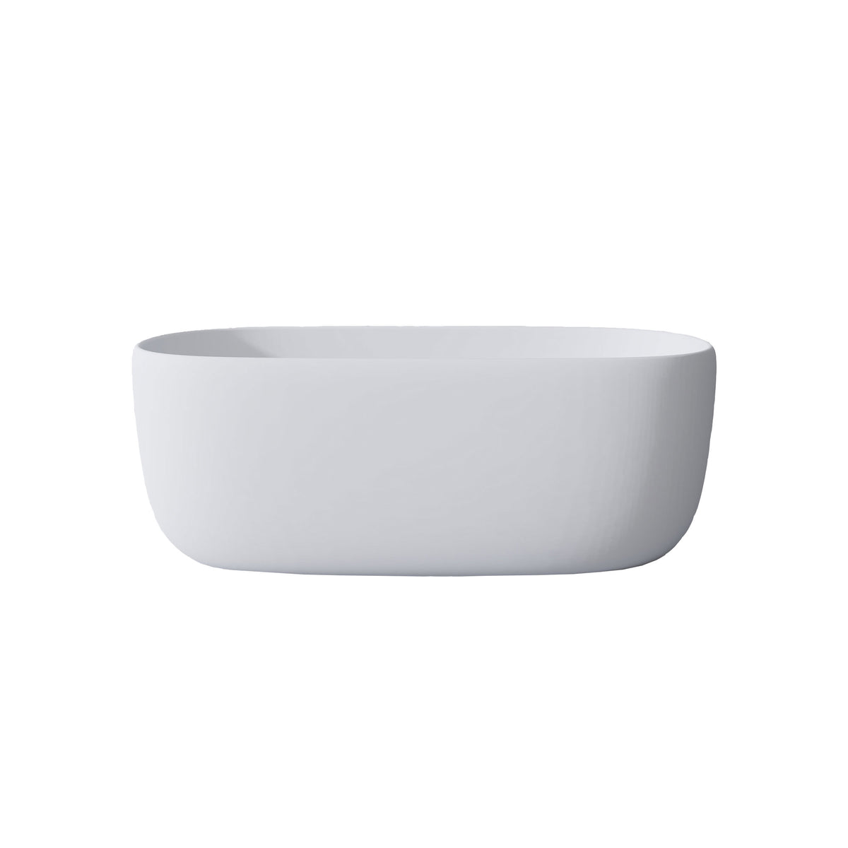51'' Freestanding Bathtub Resin Stone Soaking Bathtub Solid Surface Modern Tubs with Overflow and Pop-up Drain in White/2130380