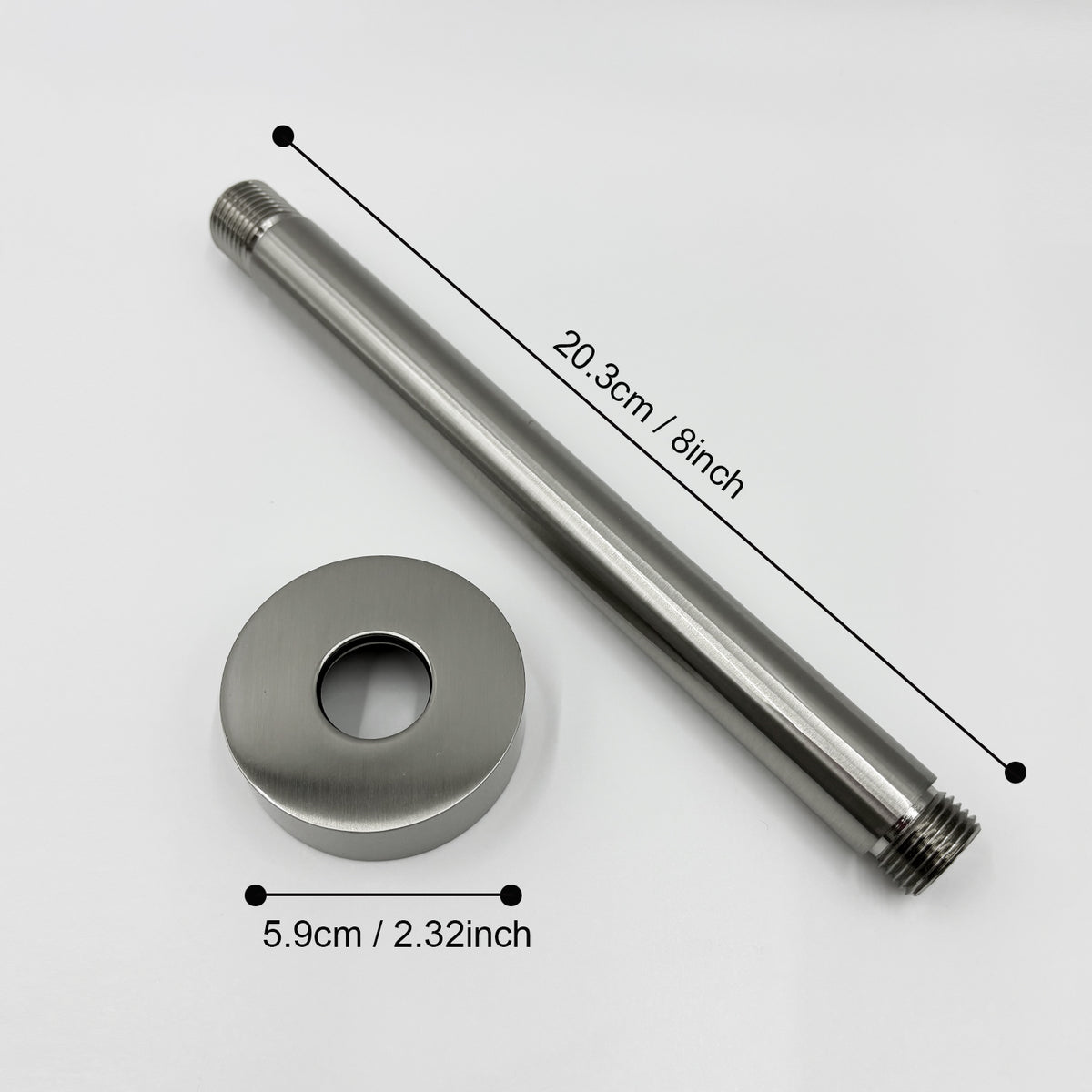 Ceiling Mounted Shower Arm With Flange, Rain Shower Arm Universal Connection, For Fixed Rain Shower Head, 304 Stainless Steel, Bathroom Accessories