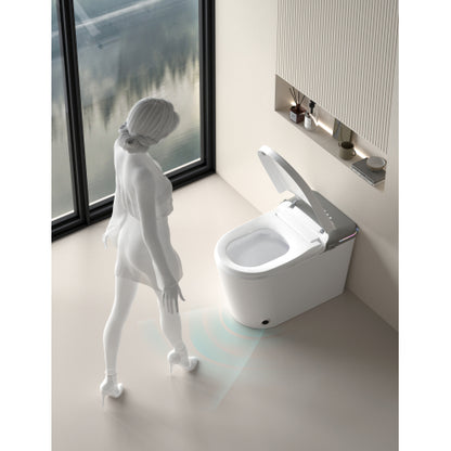 Smart Bidet Toilet with Remote Control.Raised Tankless Toilet with LED Display. Auto Open/AutoHeated. Seat Toilet Bidet with Aromatherapy System.Warm Water And Dry.Off Seat Flush.Foot Sensor.