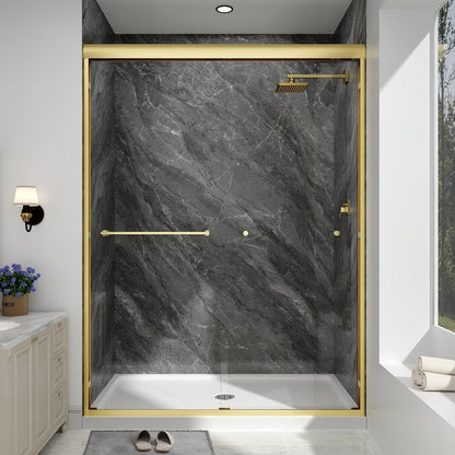 KPUY 70" H Framed Double Sliding Shower Door | Adjustable Width (43" - 60") | Bypass Design