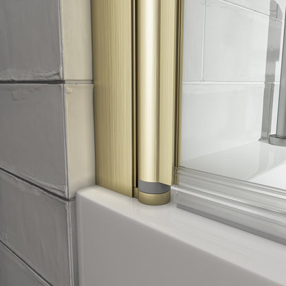KPUY 32" x 55" Frameless Bathtub Screen | 180° Pivot Shower Door | Reversible