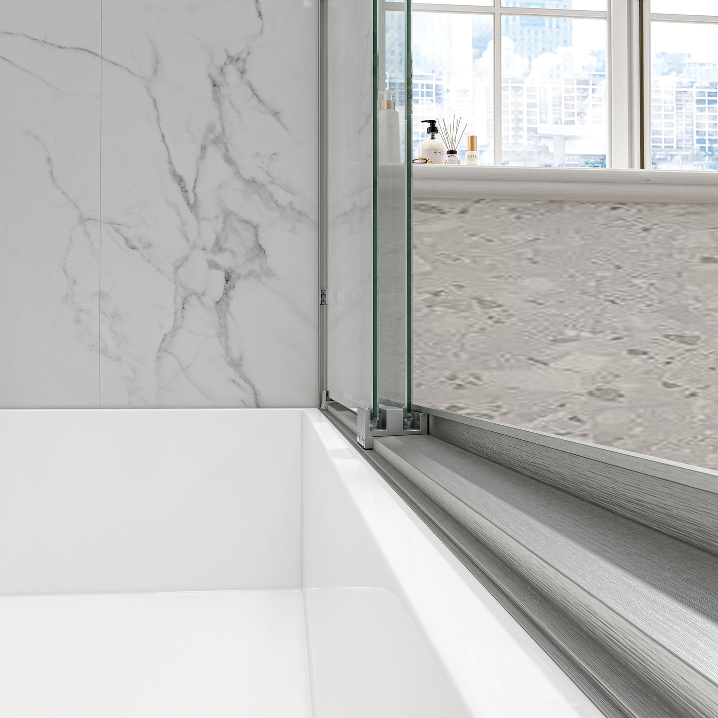 KPUY 55"-60" W Double Bypass Sliding Shower & Bathtub Door | 3 Finishes