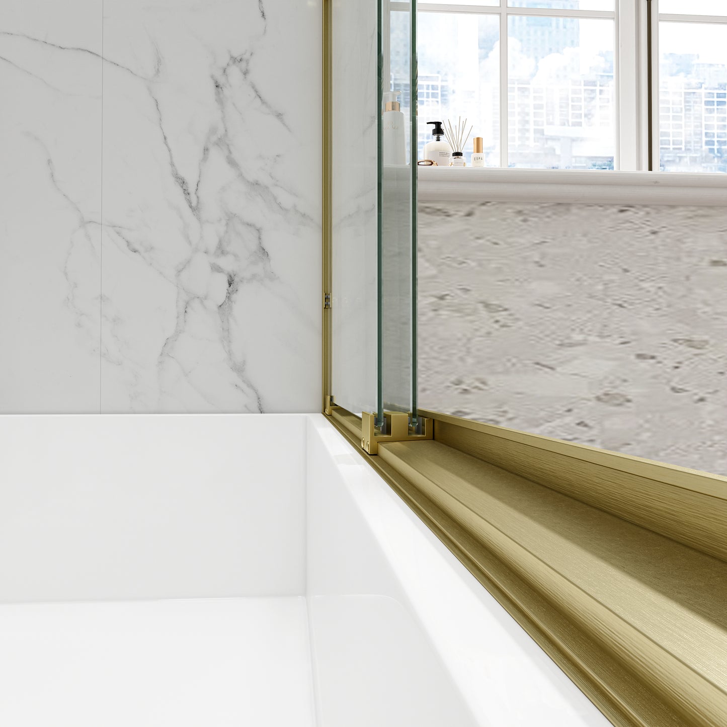 KPUY 55"-60" W Double Bypass Sliding Shower & Bathtub Door | 3 Finishes