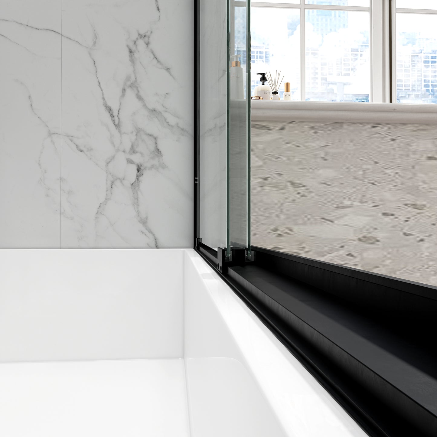 KPUY 55"-60" W Double Bypass Sliding Shower & Bathtub Door | 3 Finishes