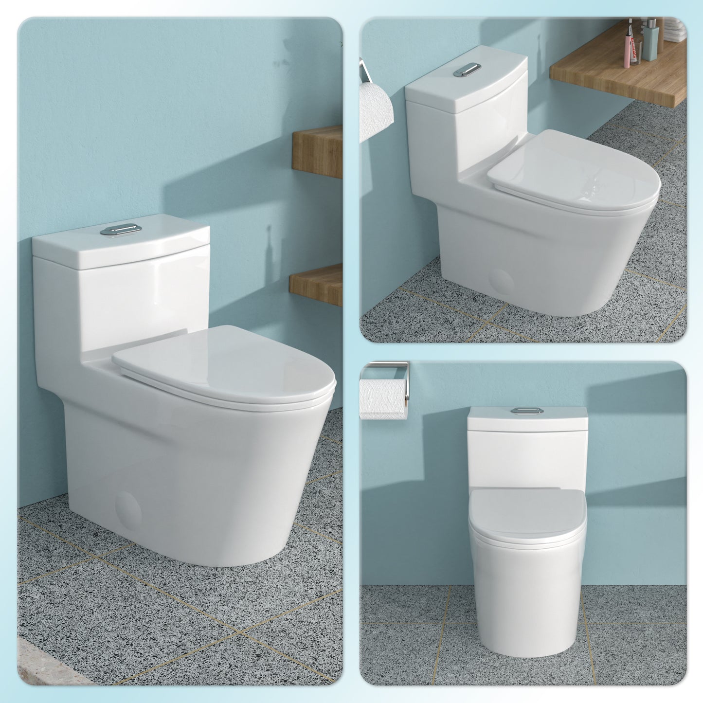 KPUY One-Piece Dual Flush Toilet | 12" Rough-In | Skirted Trapway | MAP 800g Power Flush