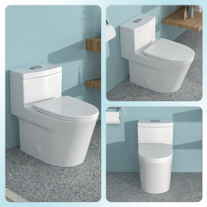KPUY One-Piece Dual Flush Toilet | 12" Rough-In | Skirted Trapway | MAP 800g Power Flush