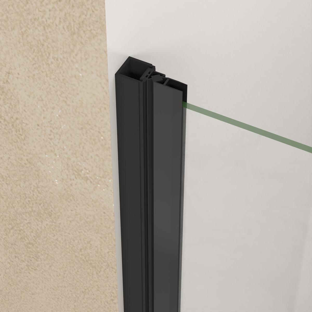 72" Bifold Shower Door, 1/4"(6mm) Tempered Glass, Matte Black Aluminum Frame, Explosion Proof Film