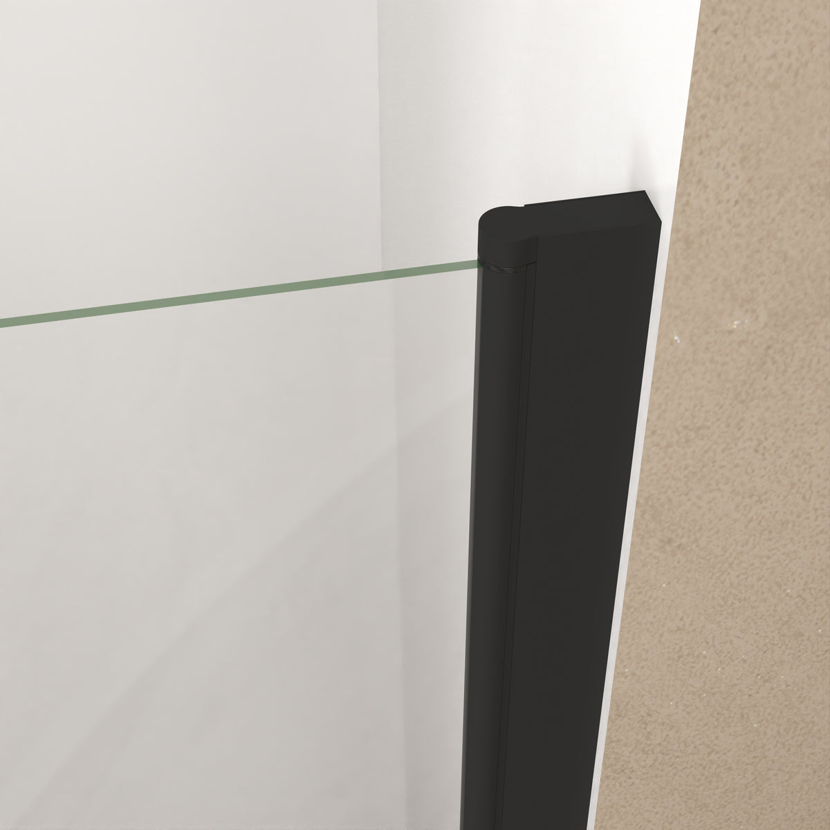 72" Bifold Shower Door, 1/4"(6mm) Tempered Glass, Matte Black Aluminum Frame, Explosion Proof Film