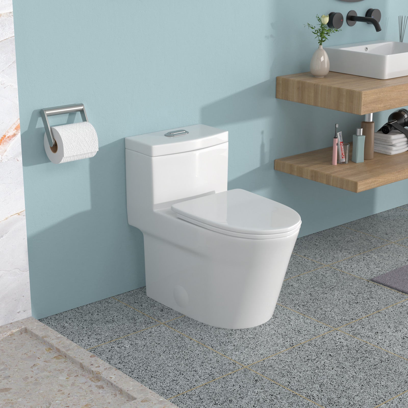 KPUY One-Piece Dual Flush Toilet | 12" Rough-In | Skirted Trapway | MAP 800g Power Flush