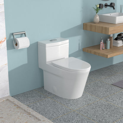 KPUY One-Piece Dual Flush Toilet | 12" Rough-In | Skirted Trapway | MAP 800g Power Flush
