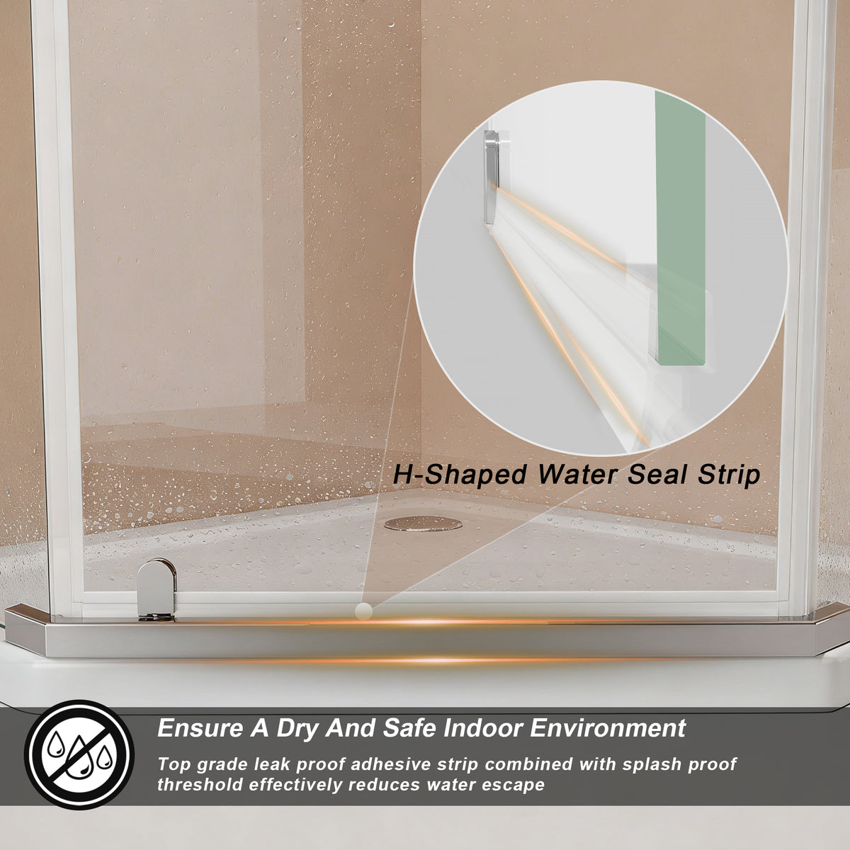 36x36x72" Pivot shower door, with 1/4" (6MM) tempered glass, Frameless Neo-Angle Pivot Shower Enclosure in for Bathroom Shower Door Chrome(NO INCLUDED Neo-Angle Shower Base )