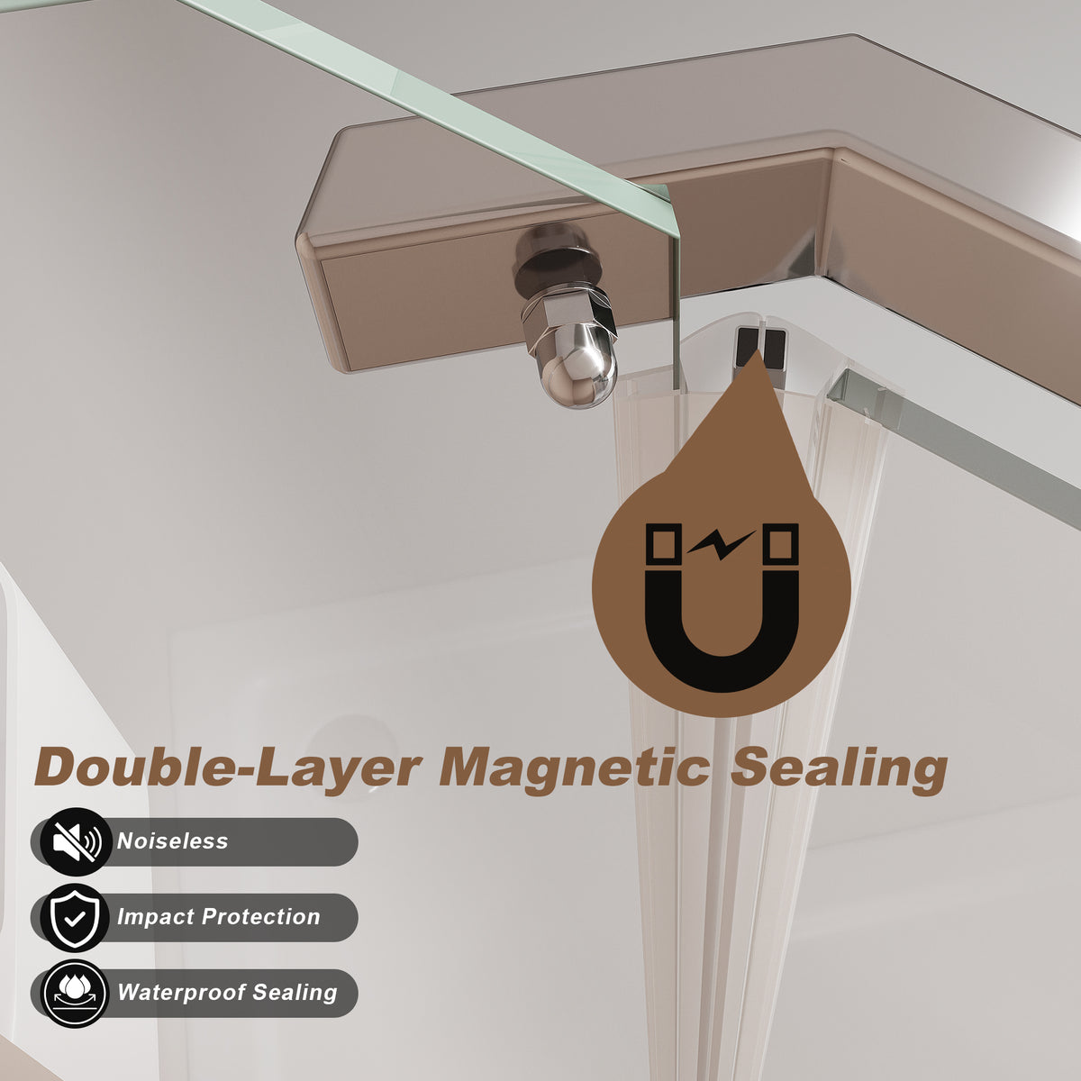 36x36x72" Pivot shower door, with 1/4" (6MM) tempered glass, Frameless Neo-Angle Pivot Shower Enclosure in for Bathroom Shower Door Chrome(NO INCLUDED Neo-Angle Shower Base )