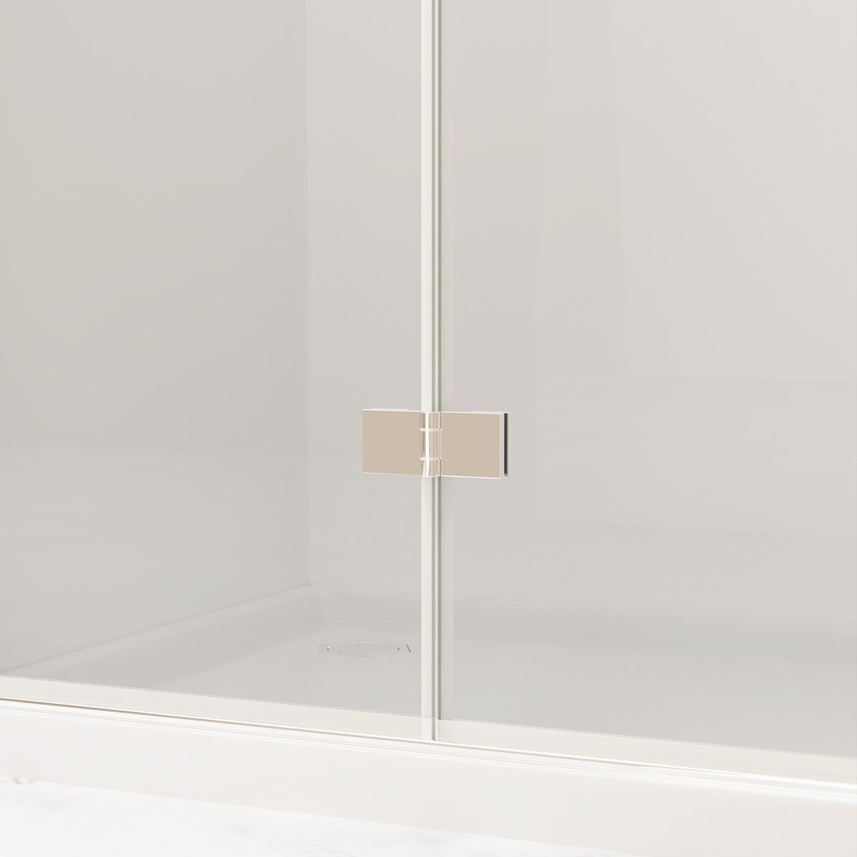 72" Bifold Shower Door, 1/4"(6mm) Tempered Glass, Chrome Aluminum Frame, Explosion Proof Film