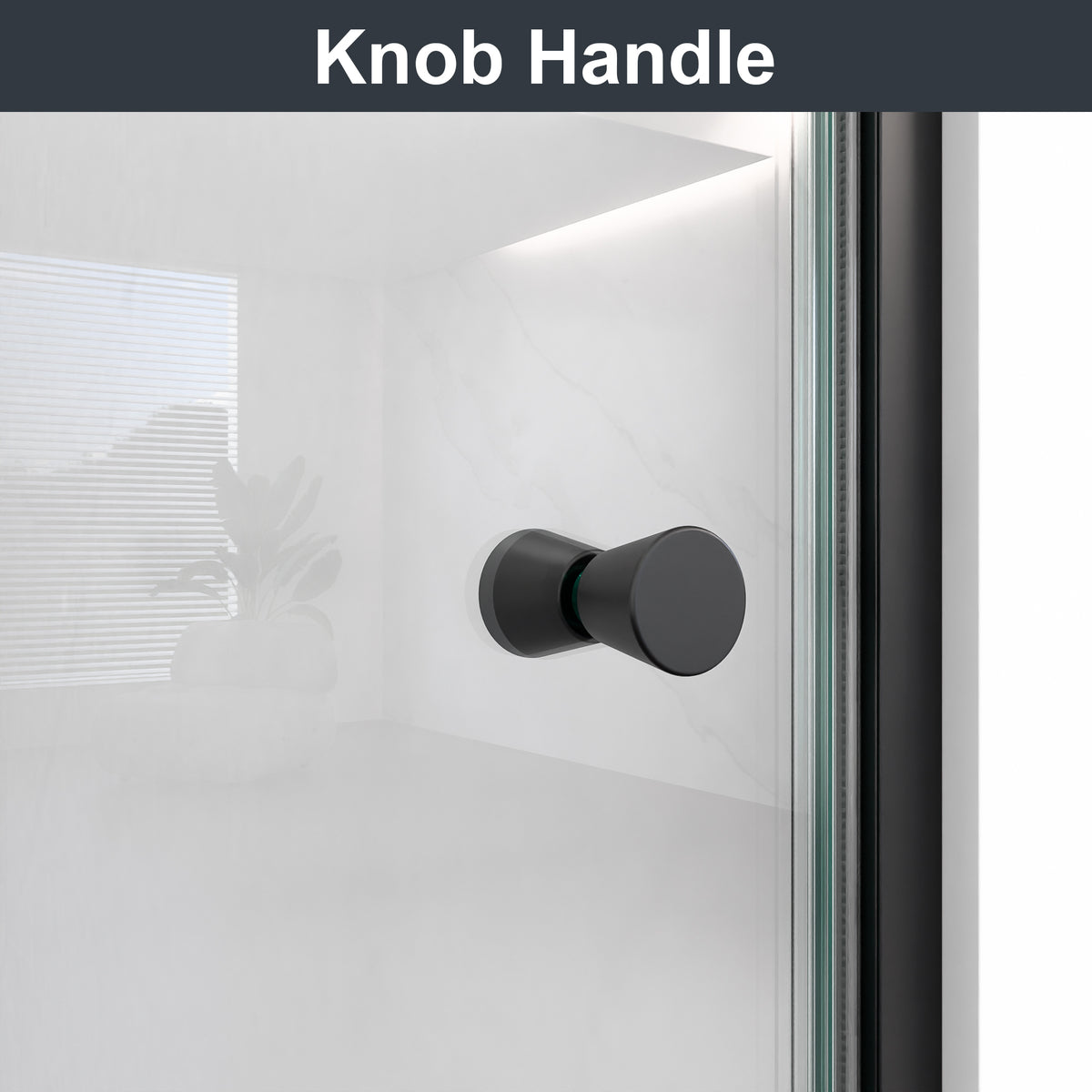 72" H Semi-Frameless Circular Pivot Shower Door in Matte Black With 1/4" (6mm) Thick SGCC Tempered Glass