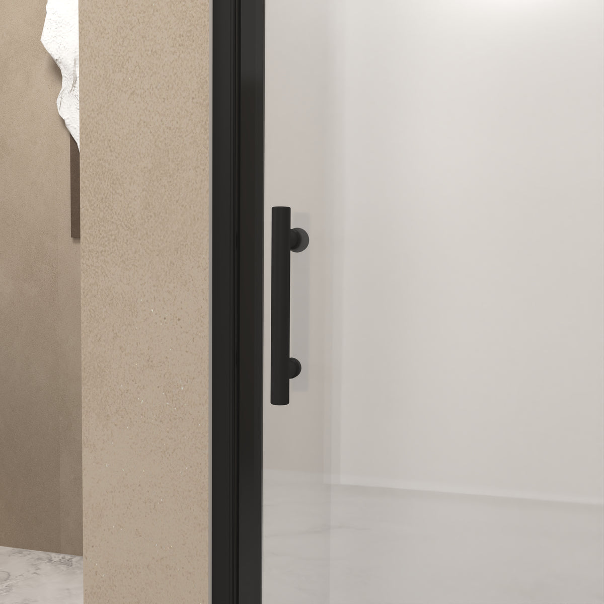 72" Bifold Shower Door, 1/4"(6mm) Tempered Glass, Matte Black Aluminum Frame, Explosion Proof Film