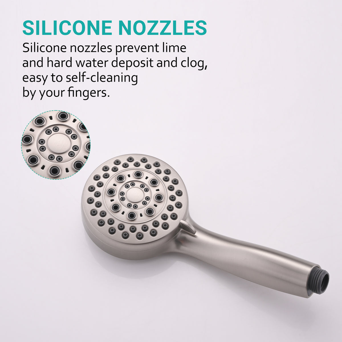 5 Mode Adjustable Settings Handheld Shower Head with Hose High Pressure Shower Heads