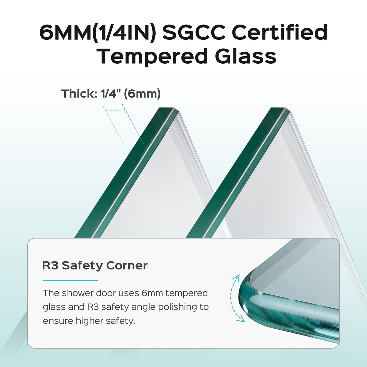 31 in. W * 55 in. H Frameless Shower Doors for Bathtub, 1/4" (6mm) Thick SGCC Tempered Glass Door, Pivot Shower Door Panel for Bathroom, Chrome