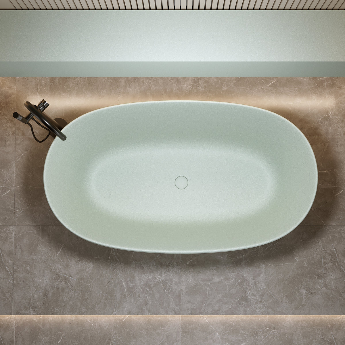 Freestanding Bathtub Resin Stone Soaking Bathtub Solid Surface Modern Tubs with Overflow and Pop-up Drain