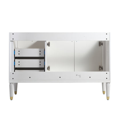 48'' Bathroom Vanity with Top Sink, Bathroom Storage Cabinet with 2 Soft Closing Doors and 3 Drawers, Single Sink Bathroom Vanity. White