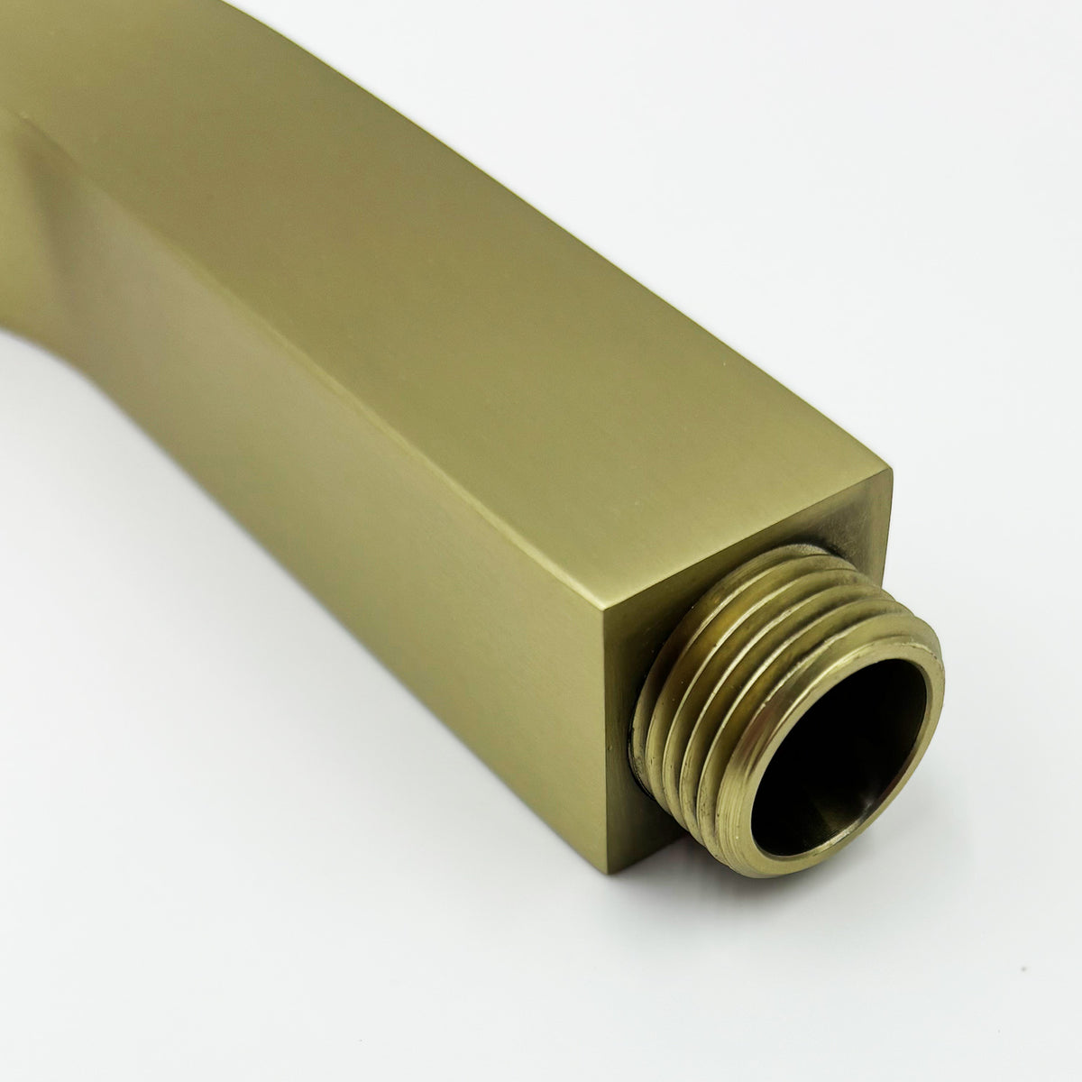 Square Shower Arm with Flange, 1/2 NPT Tapered Threads, Rain Shower Head Arm, Wall Mount Shower Extension Arm