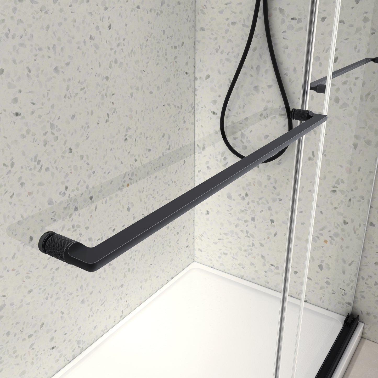 KPUY 76" H Frameless Double Sliding Shower Door | Soft Close | Matte Black (49"-60")