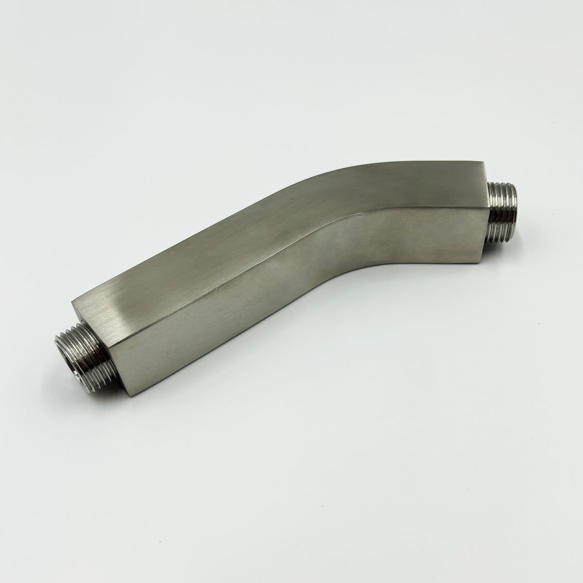 Square Shower Arm with Flange, 1/2 NPT Tapered Threads, Rain Shower Head Arm, Wall Mount Shower Extension Arm