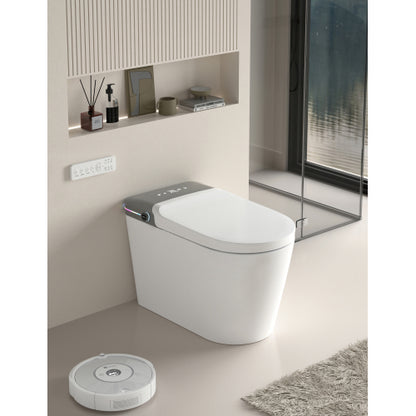 Smart Bidet Toilet with Remote Control.Raised Tankless Toilet with LED Display. Auto Open/AutoHeated. Seat Toilet Bidet with Aromatherapy System.Warm Water And Dry.Off Seat Flush.Foot Sensor.