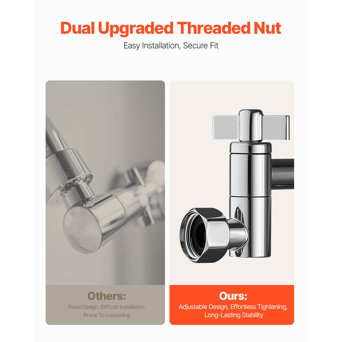 Shower Head Extension Arm Extender 11 in Adjustable Angle Height G1/2 Universal