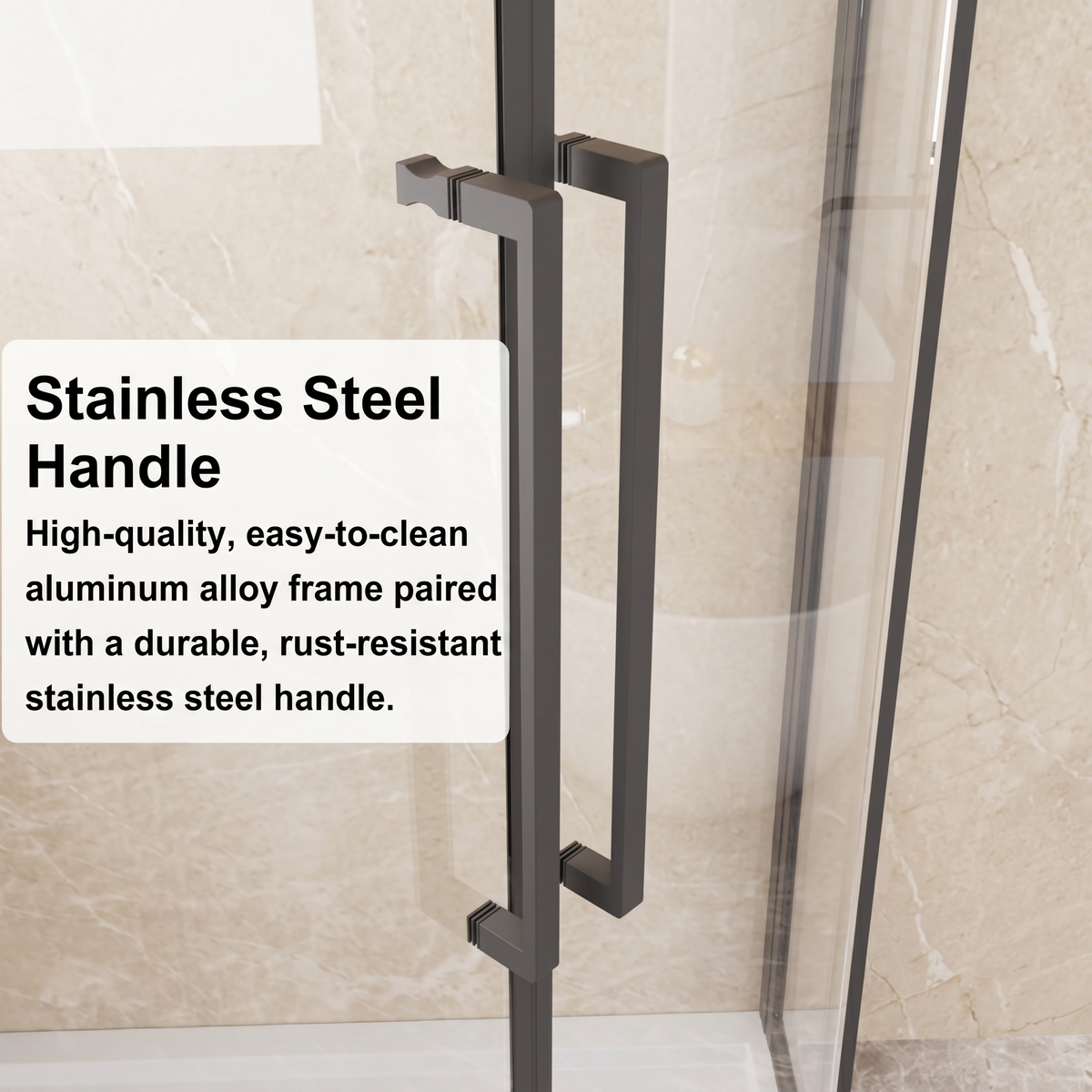 Neo-Angle Sliding Shower Enclosure 36"x72", 1/4" Clear Tempered Glass Diamond Shaped Shower Door, Double Rollers & Stainless Steel Handles, Black